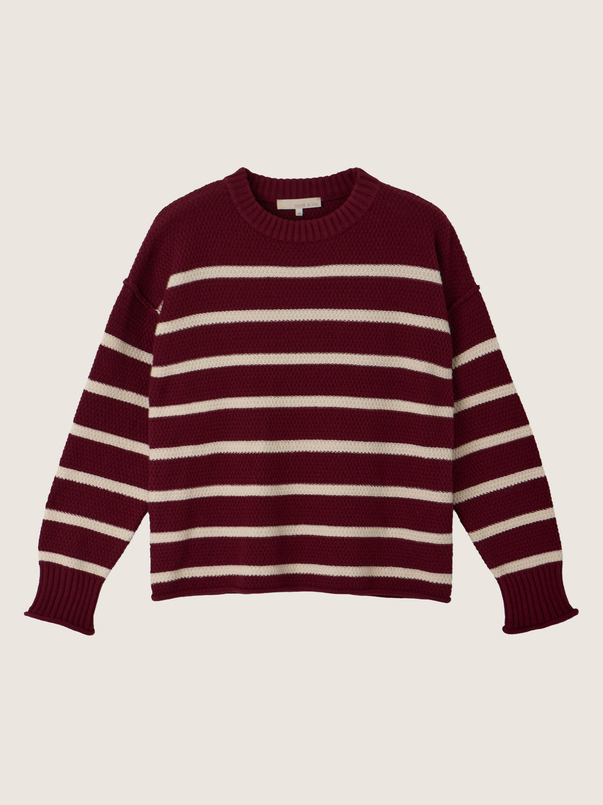 MONK & LOU - Anita Crewneck Stripe Pullover Sweater -