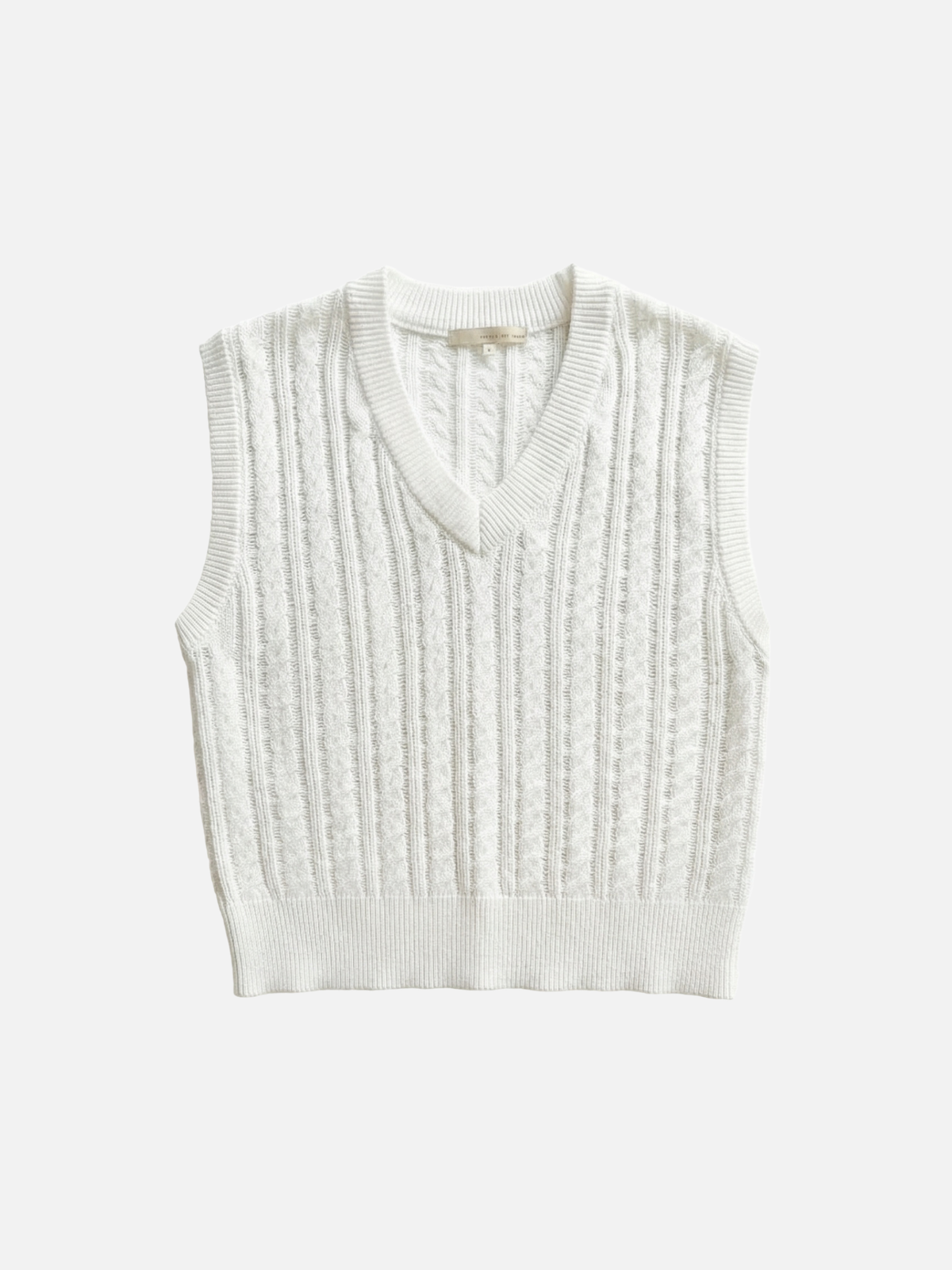 MONK & LOU - Eadie Cable V-neck Vest -