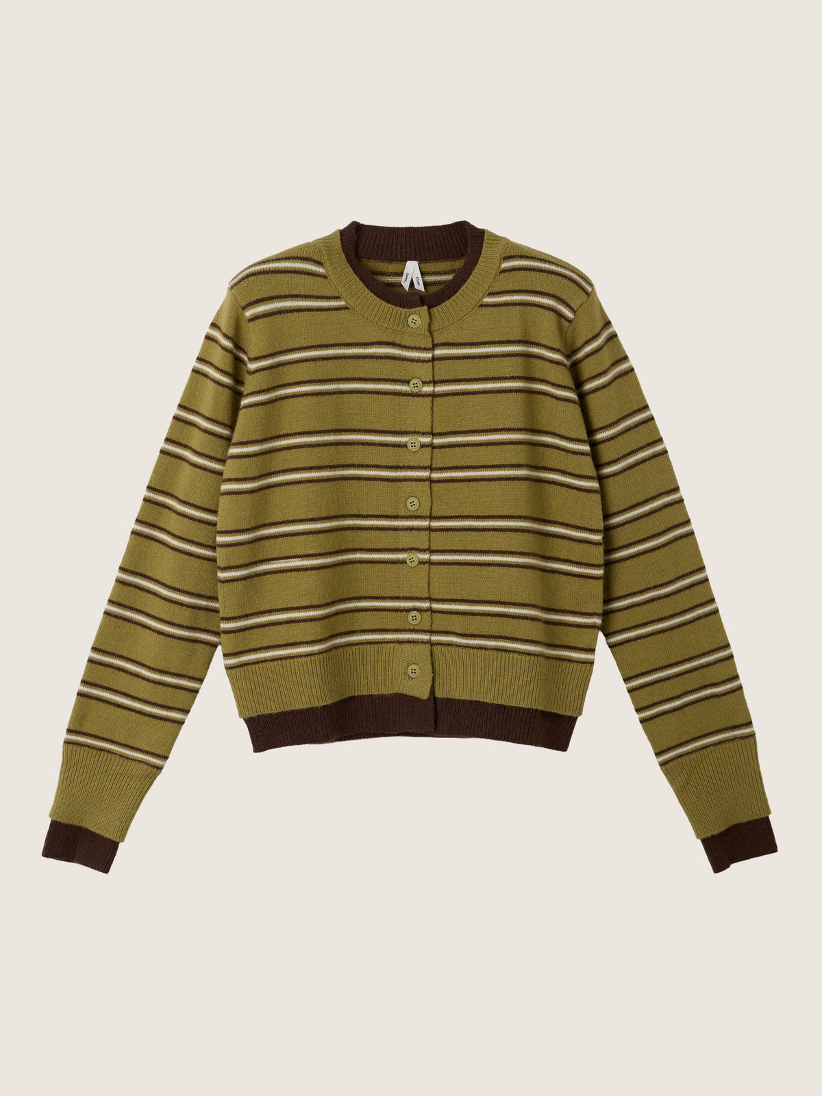 LOVEFINN - Olive Stripe Cardigan -