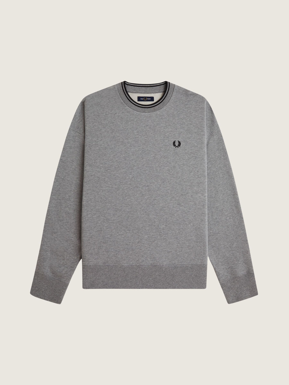 FRED PERRY - Oversized Tipped Sweatshirt - Steel Marl