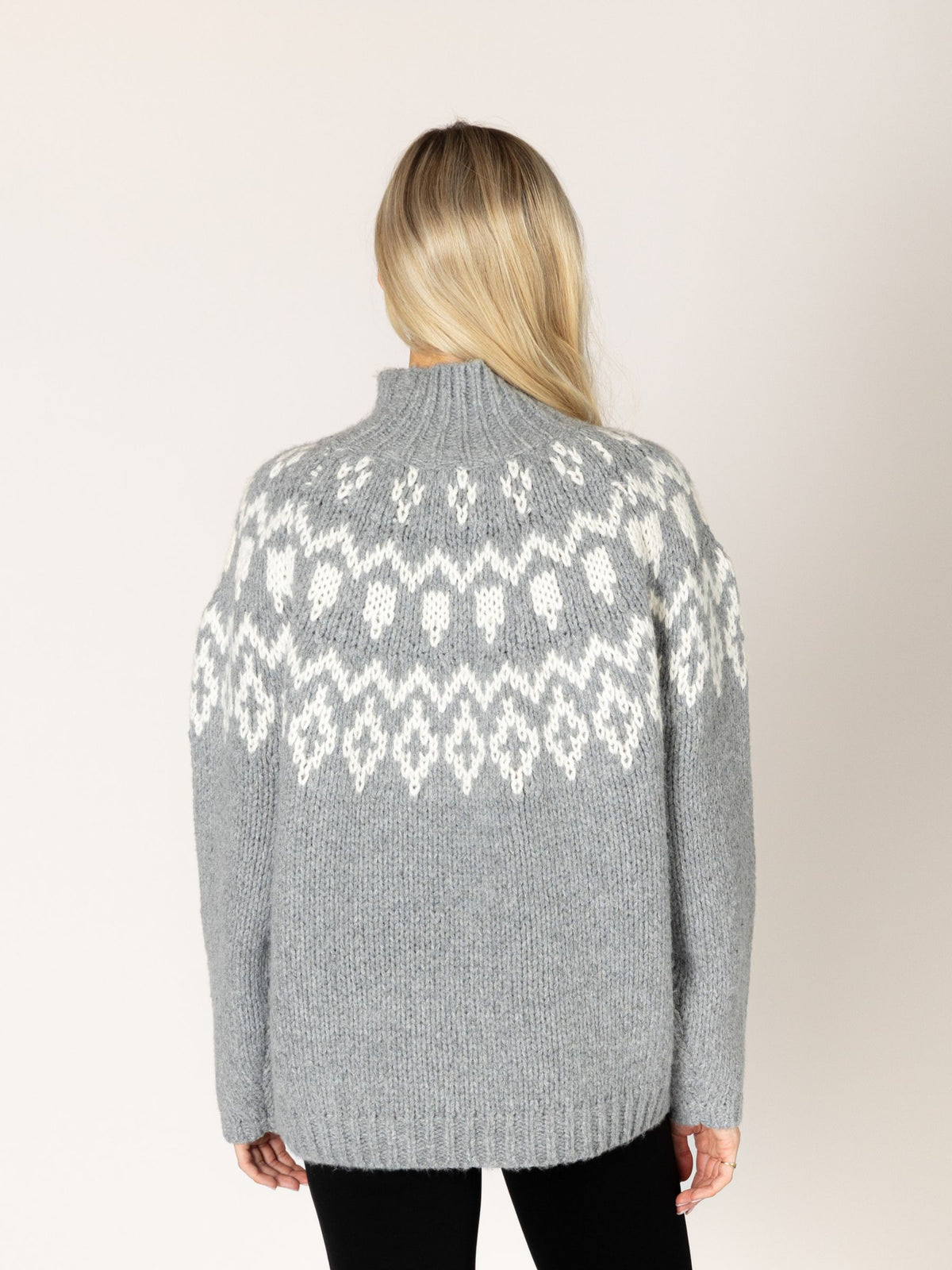 LYLA + LUXE - Aggie Fair Isle Mockneck Sweater -