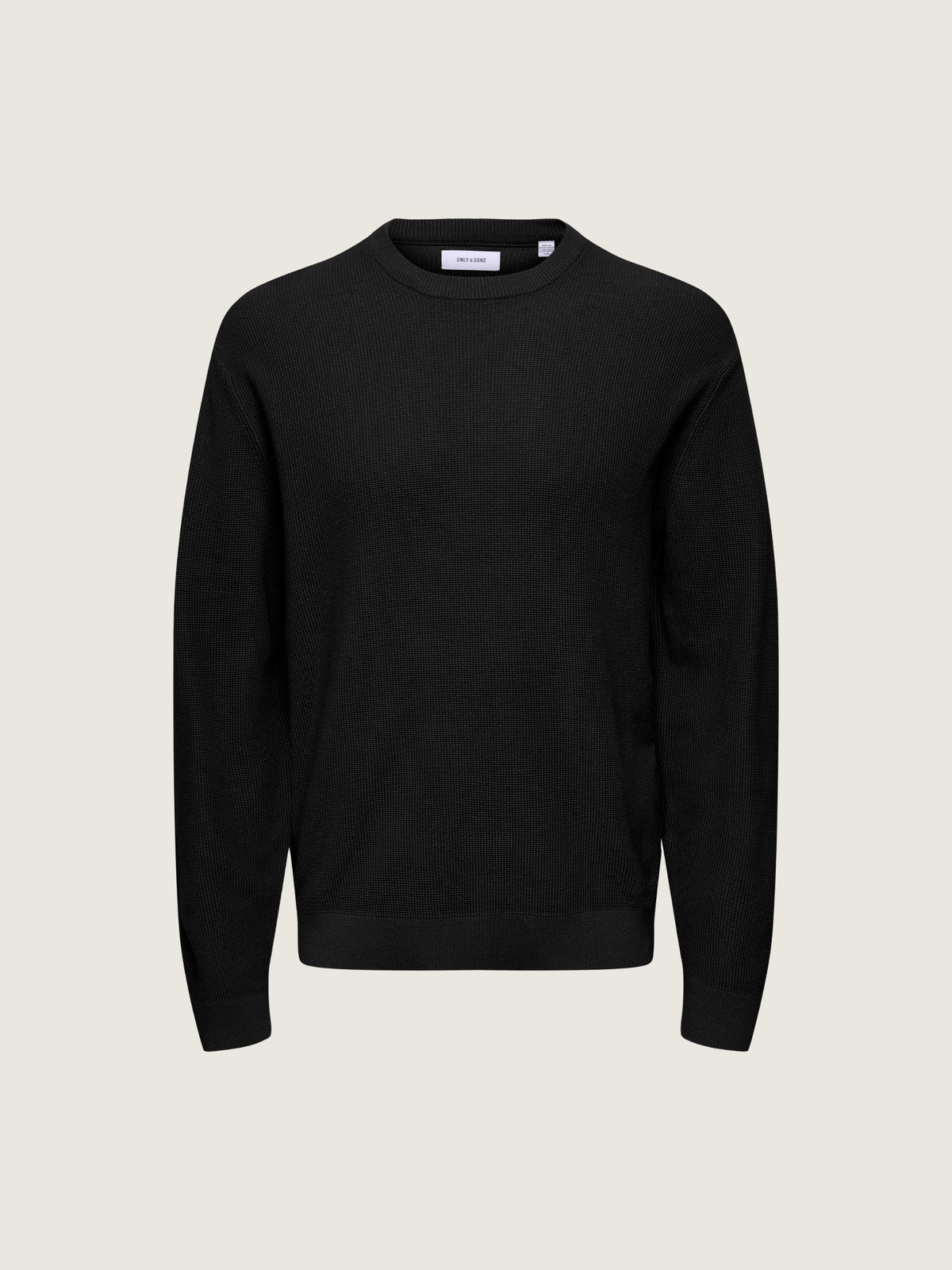 ONLY & SONS - Tony Longsleeve Waffle Knit Shirt - Black