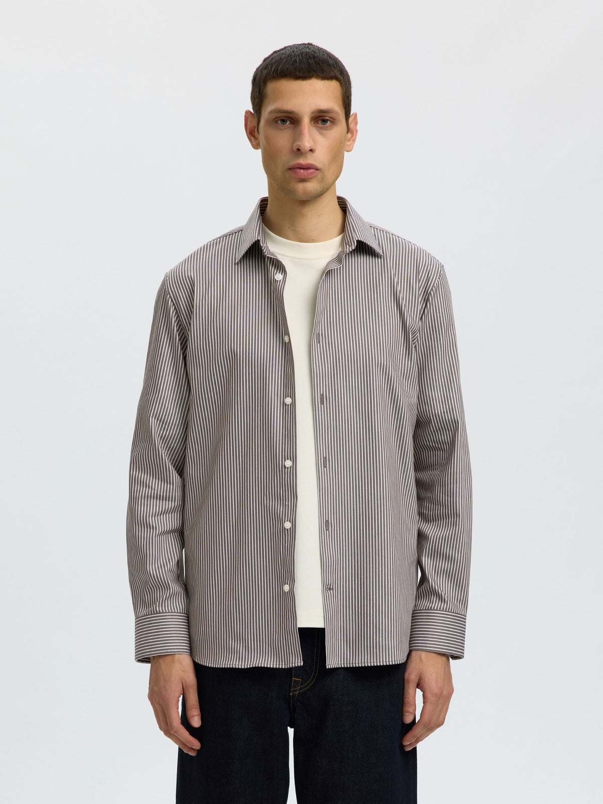 SELECTED - Slim Performance Striped Shirt -