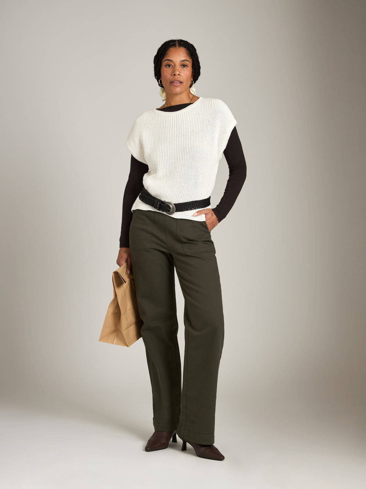 MONK & LOU - Devina Relaxed Pant - Oil