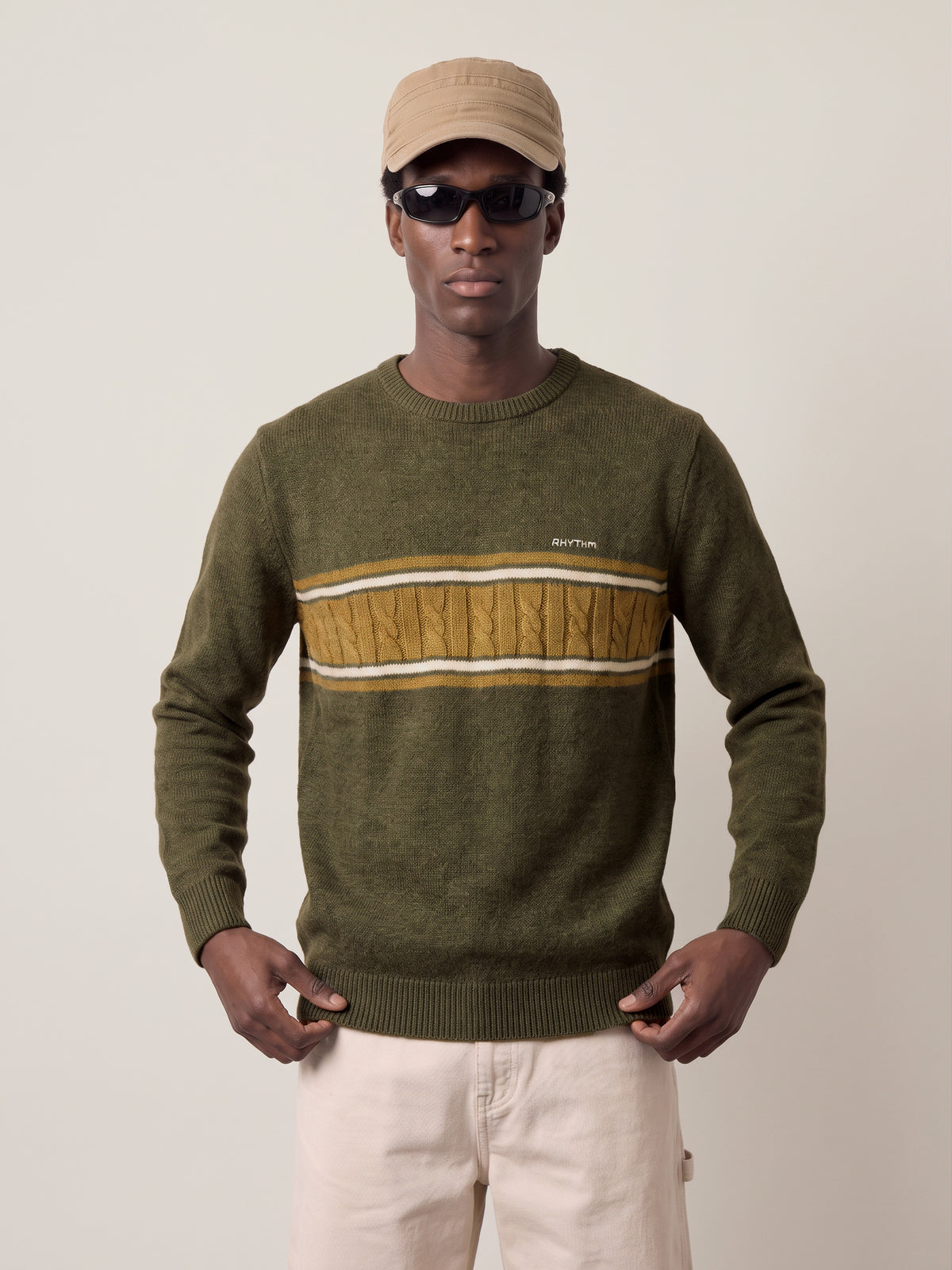 RHYTHM - Mohair Stripe Knit Sweater - 
