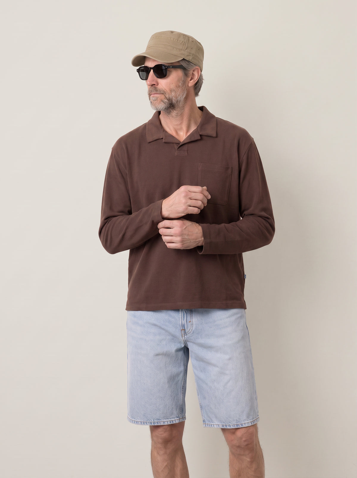 RHYTHM - Vintage Terry Longsleeve Polo - 