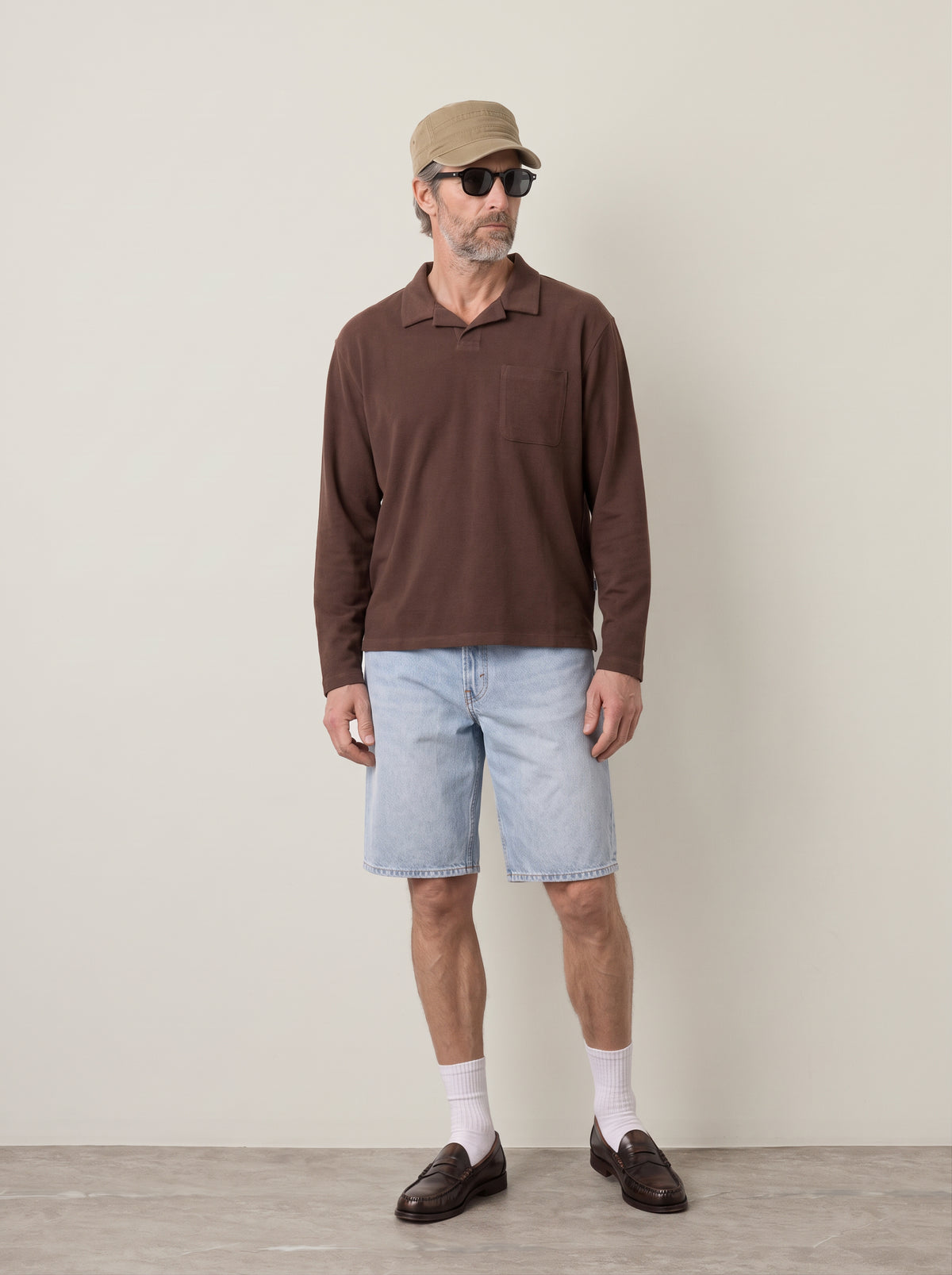 RHYTHM - Vintage Terry Longsleeve Polo - 