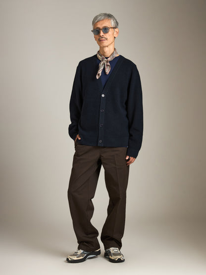 ATRIUM - Waffle Classic Cardigan Sweater - Navy Ink