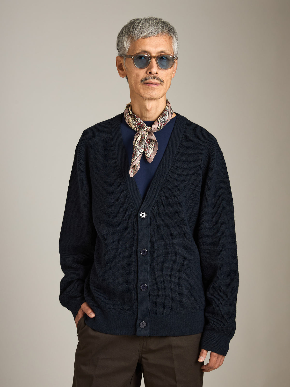 ATRIUM - Waffle Classic Cardigan Sweater - 
