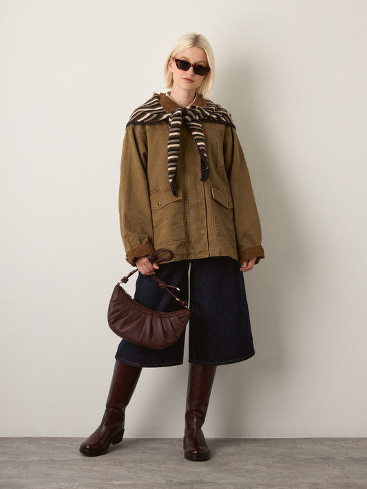 LOVEFINN - Zippered Barn Coat - Olive Brown