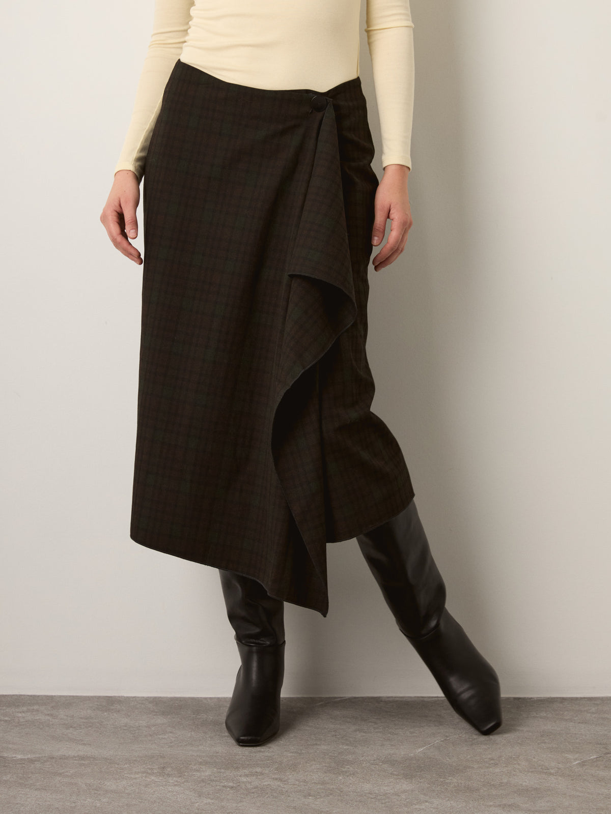 ONLY - Vanja Long Checked Skirt - 