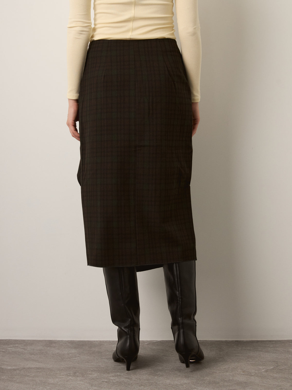 ONLY - Vanja Long Checked Skirt - 