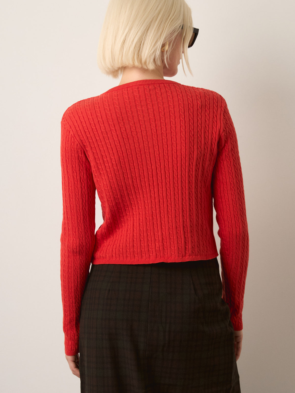 LOVEFINN - Cable Crewneck Cardigan - 