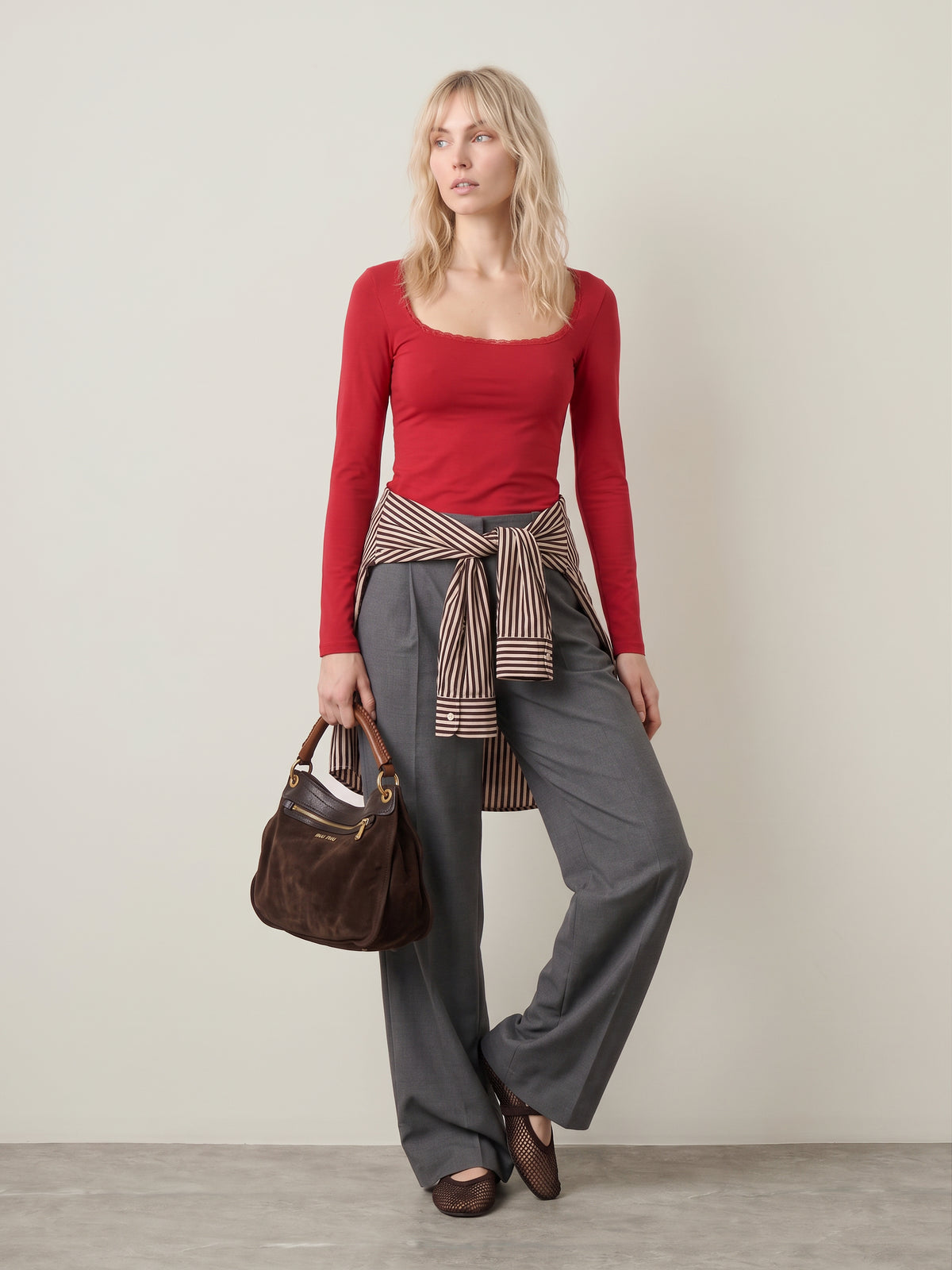 JJXX - Isabella Gigi Lace Top - Scarlet Sage