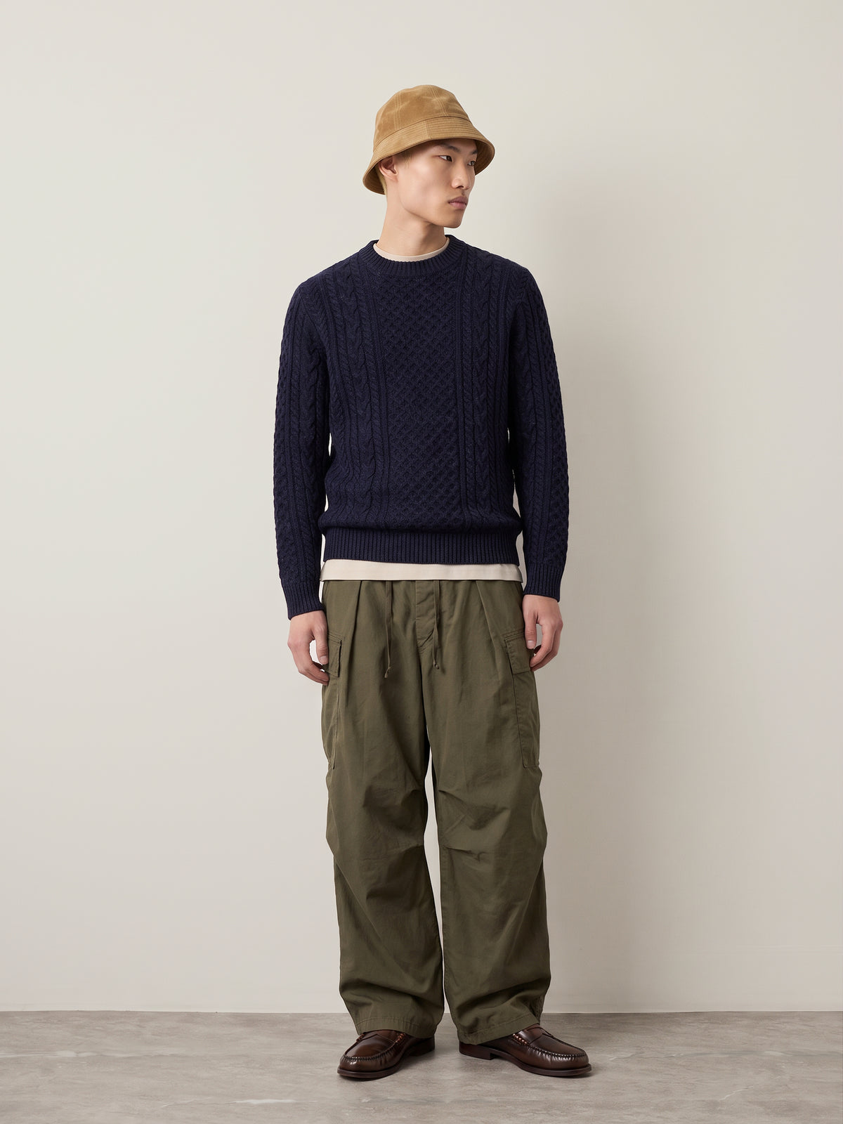 Premium Callum Cable Knit Crewneck Sweater