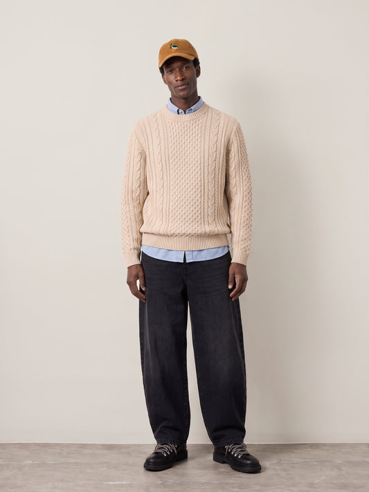 Premium Callum Cable Knit Crewneck Sweater