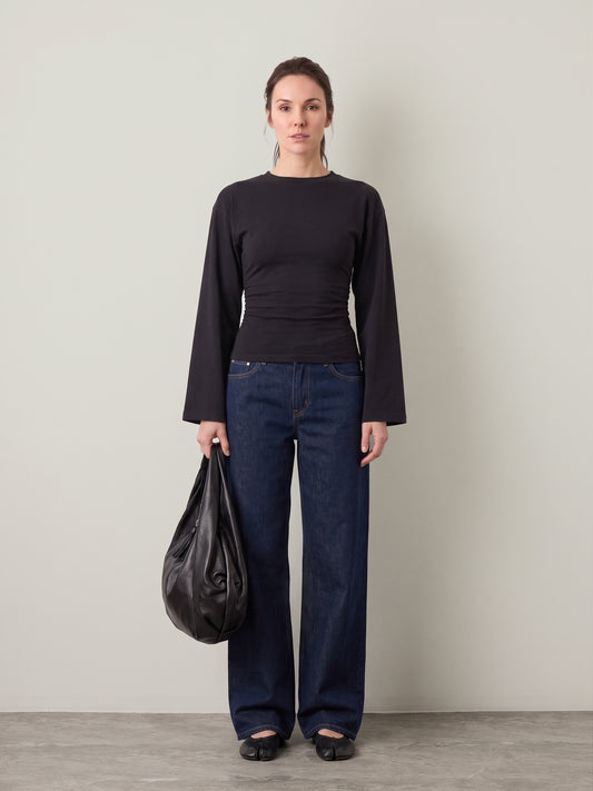 JJXX - Paloma Ruched Longsleeve Top - Black