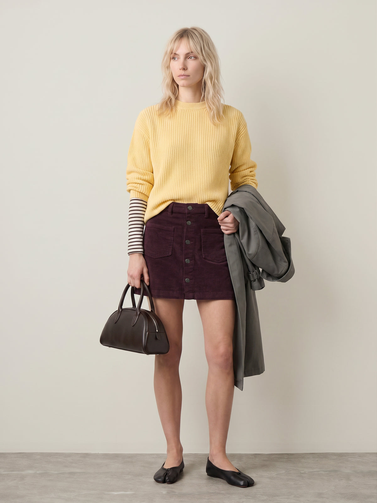 ONLY - Amazing Corduroy Skirt - Fudge