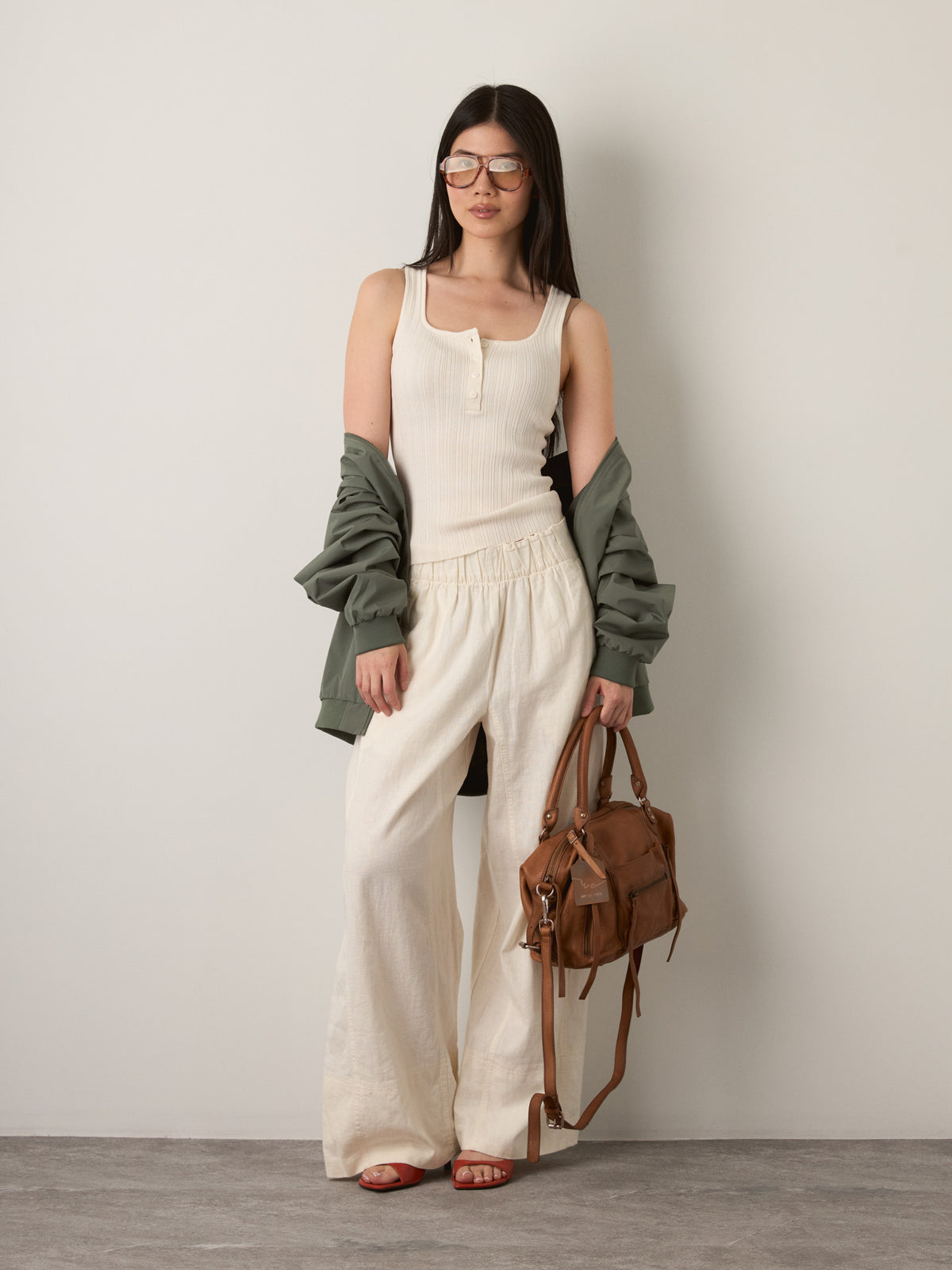 ONLY - Bree Square Neck Knit Tank Top - Cloud Dancer