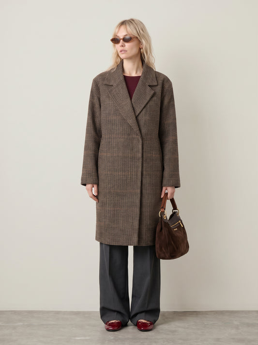 ONLY - Lulu Checked Long Coat - 