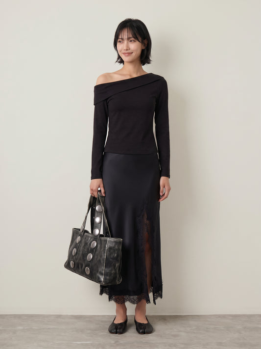 Menus Lace Satin Skirt