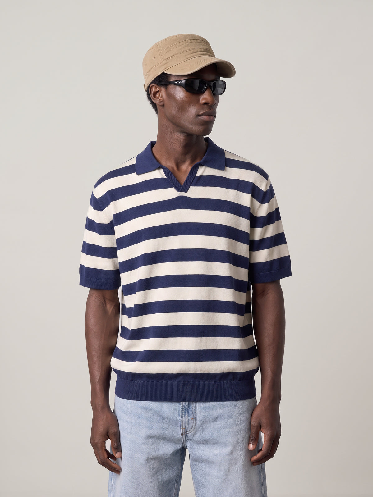 SELECTED - Torino Stripe Shortsleeve Polo Shirt - 