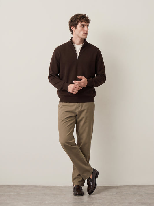 SELECTED - Teller Half-Zip Knit Pullover Sweater - 