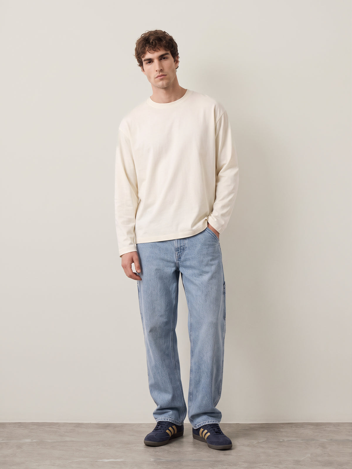 SELECTED - Taj Heavyweight Longsleeve Crewneck T-Shirt - 