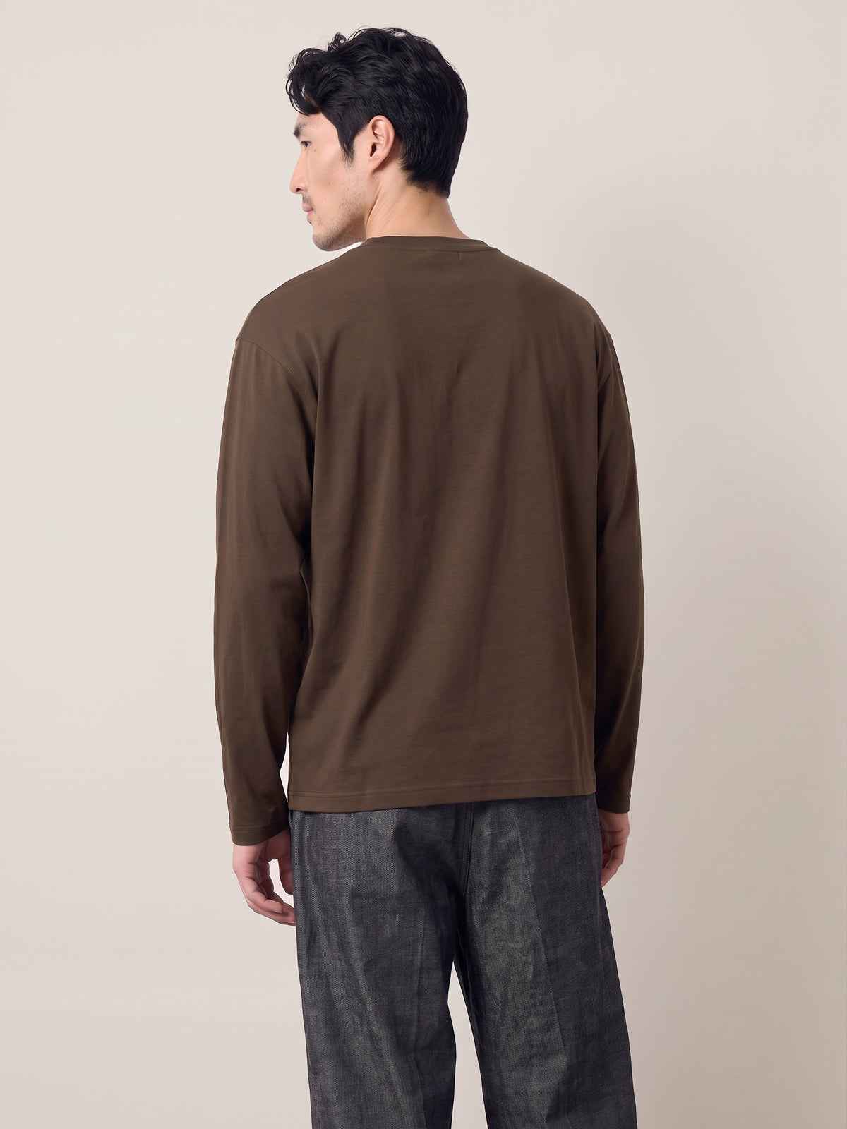 SELECTED - Taj Heavyweight Longsleeve Crewneck T-Shirt - 