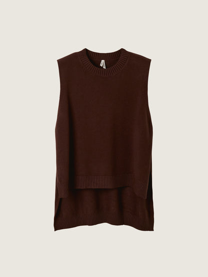 LOVEFINN - Cashmere Blend Sweater Vest - Coffee