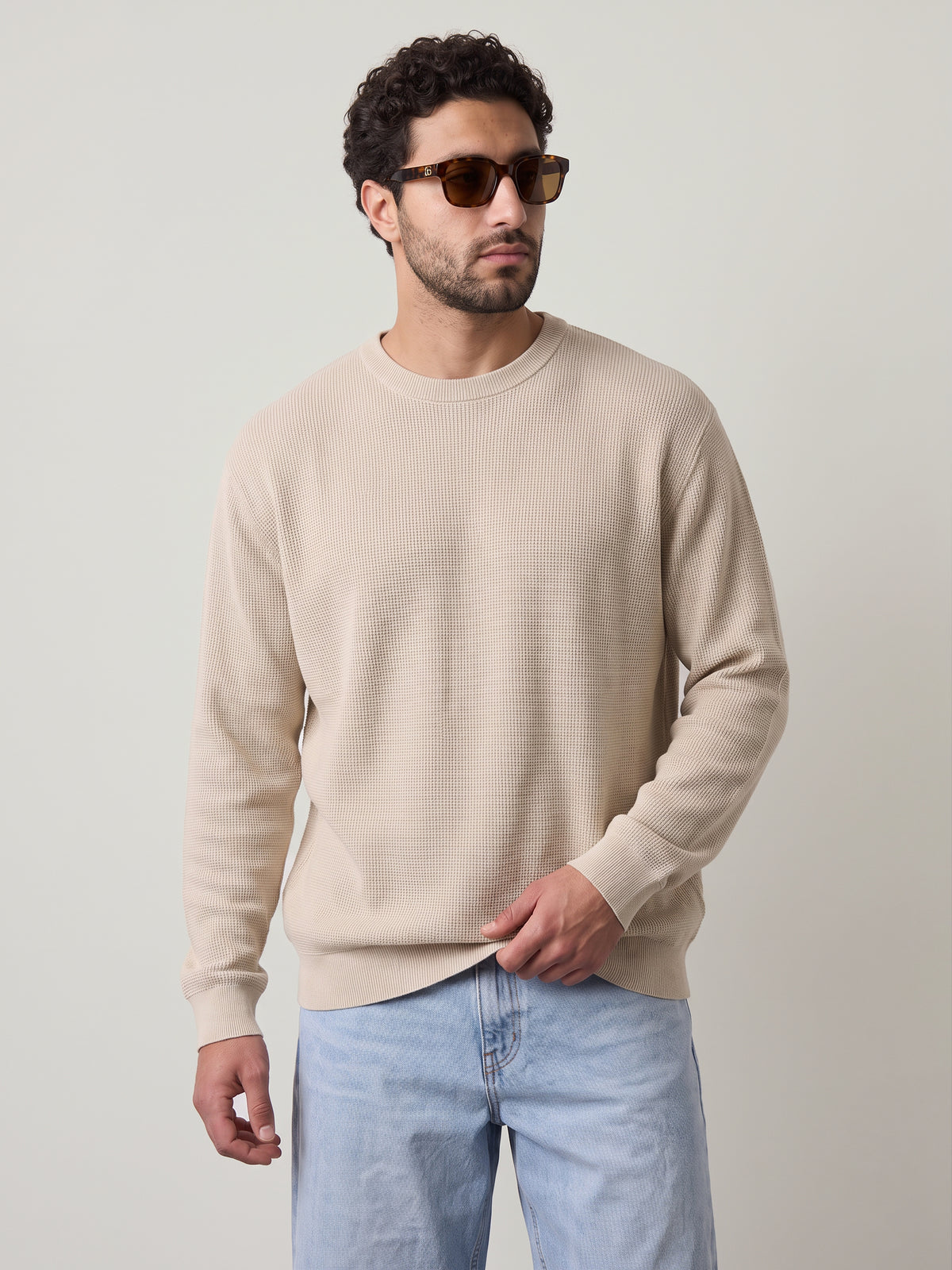 ONLY & SONS - Tony Longsleeve Waffle Knit Shirt - 