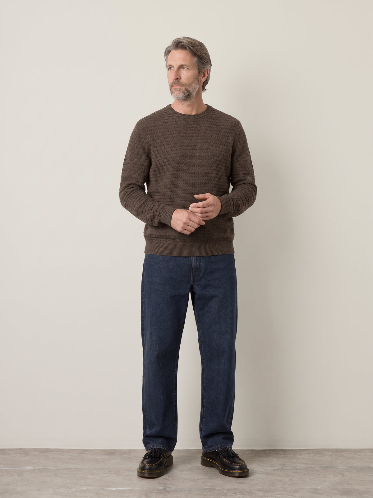 ONLY & SONS - Loui Structure Knit Sweater - Coffee Bean