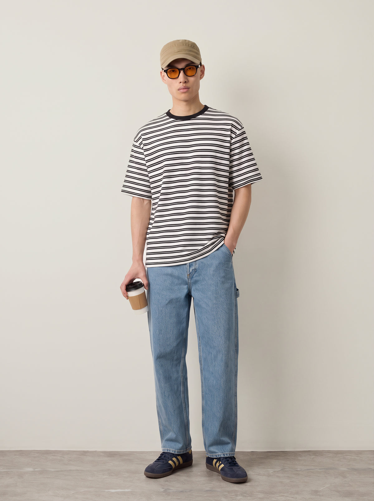 ONLY & SONS - Walker Relaxed Striped T-Shirt - Cloud Dancer / Black