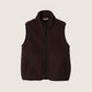 MONK & LOU - Maren High Pile Fleece Zip Vest - Espresso