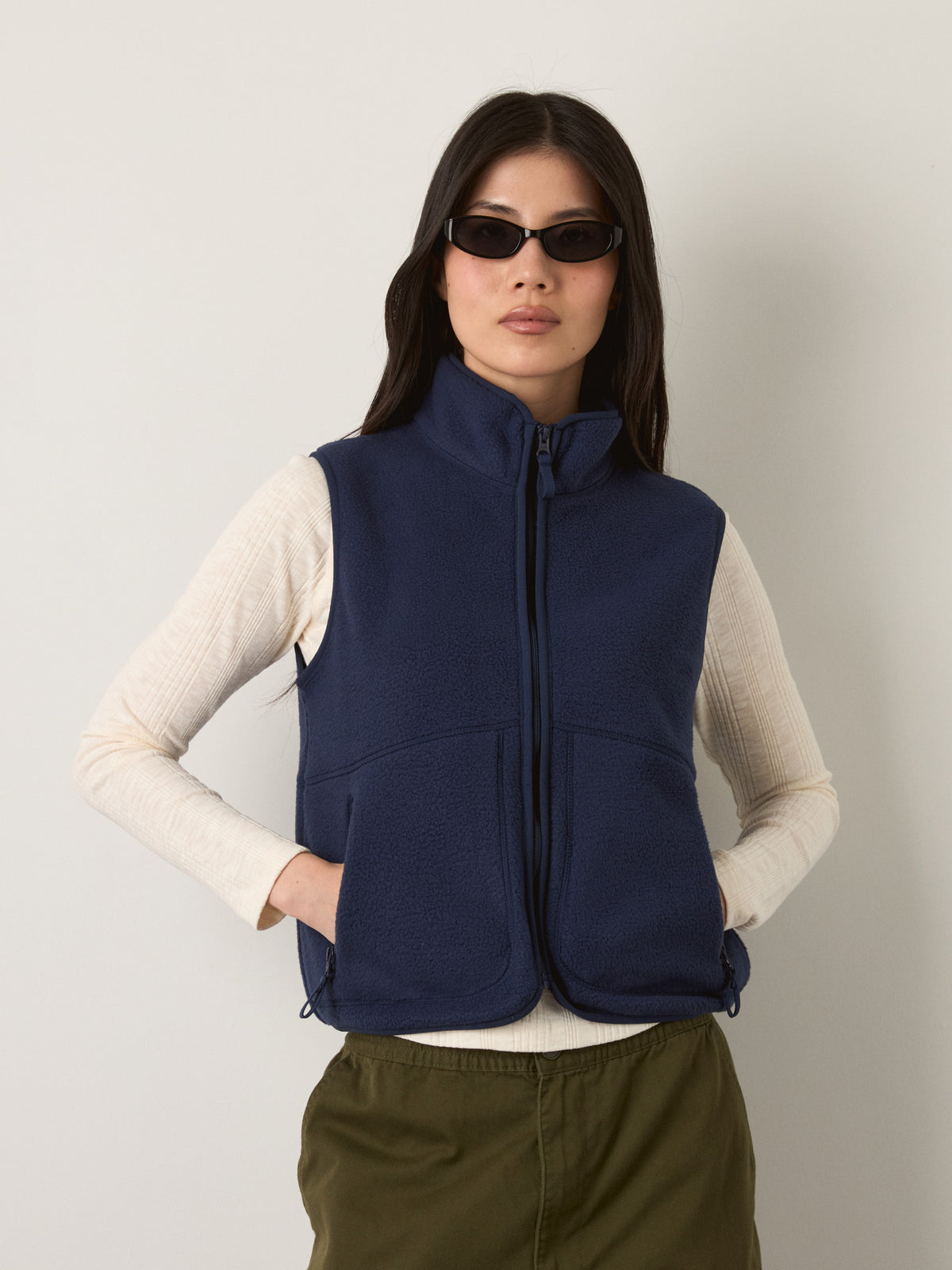 MONK & LOU - Maren High Pile Fleece Zip Vest - 