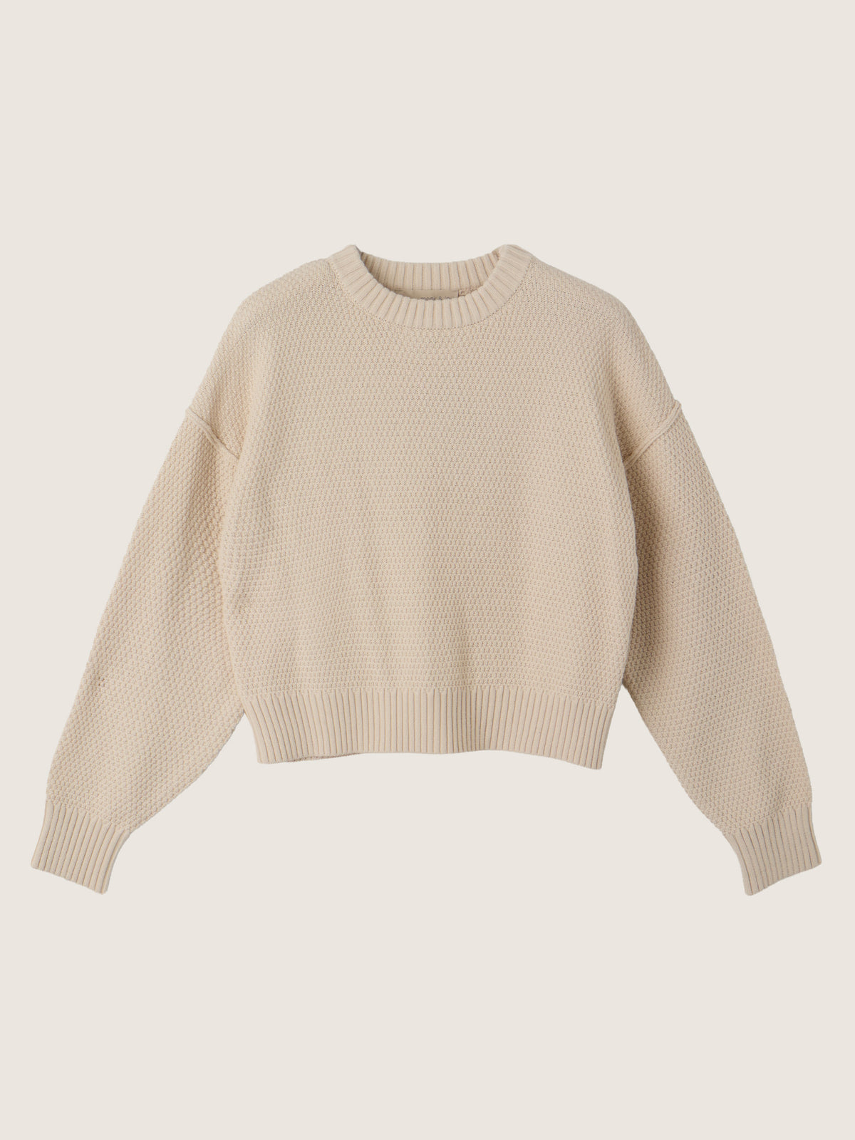 MONK & LOU - Kya Crewneck Pullover Sweater - Cream Puff