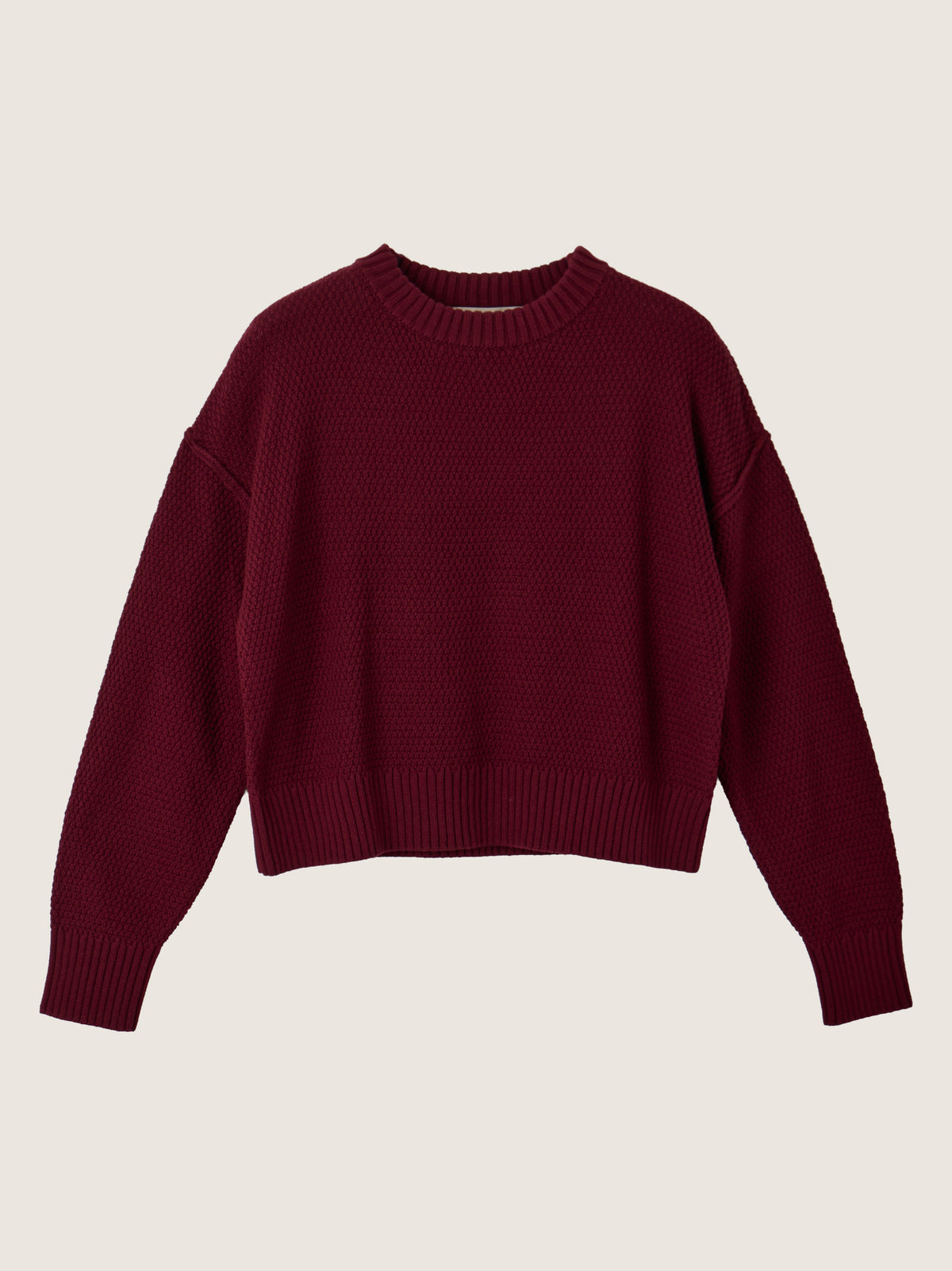 MONK & LOU - Kya Crewneck Pullover Sweater - Dark Cherry