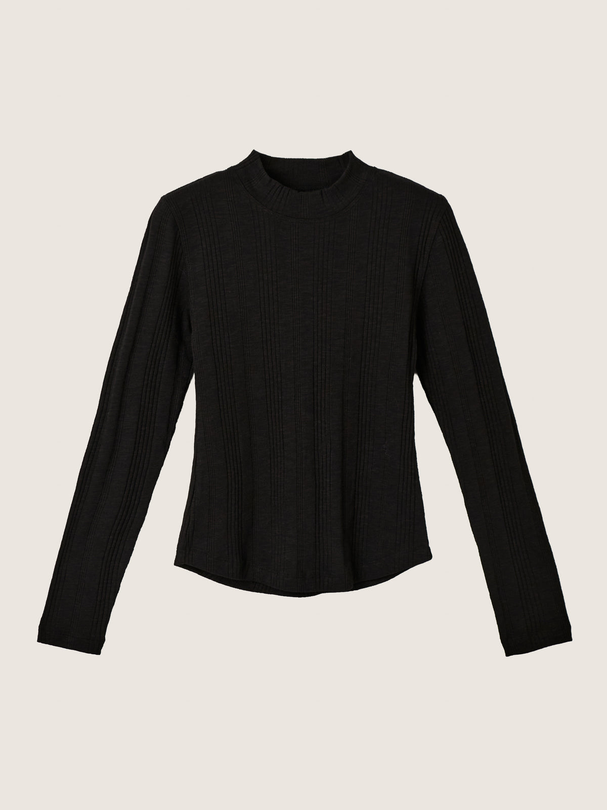 MONK & LOU - Benny Mockneck Longsleeve Top - Black