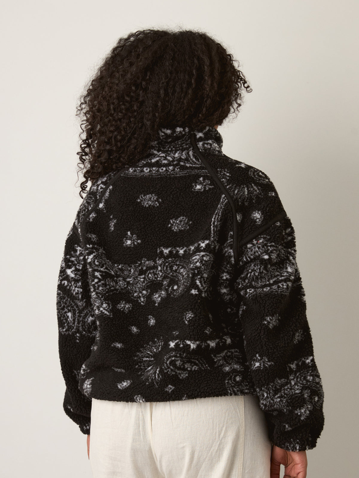RD STYLE - Mila Printed Fleece Half-Zip Pullover - 