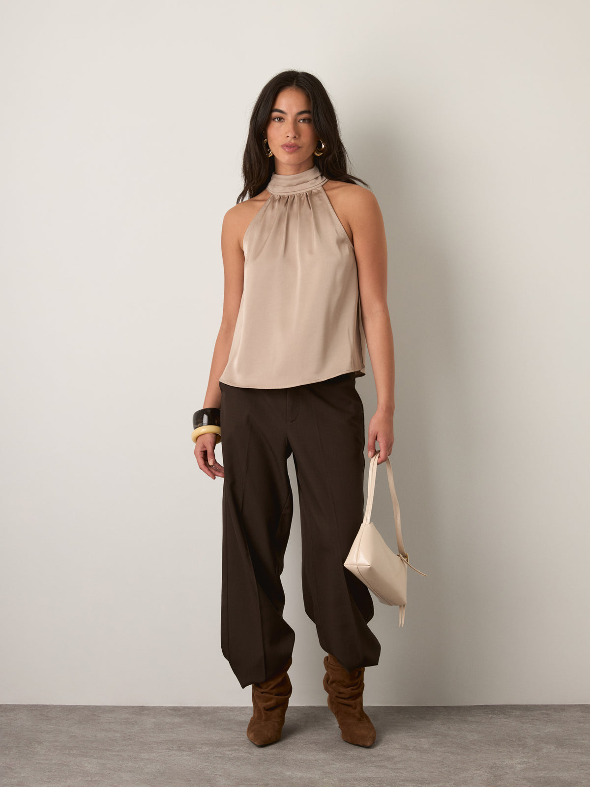 RD STYLE - Lysell Halter Top - Taupe