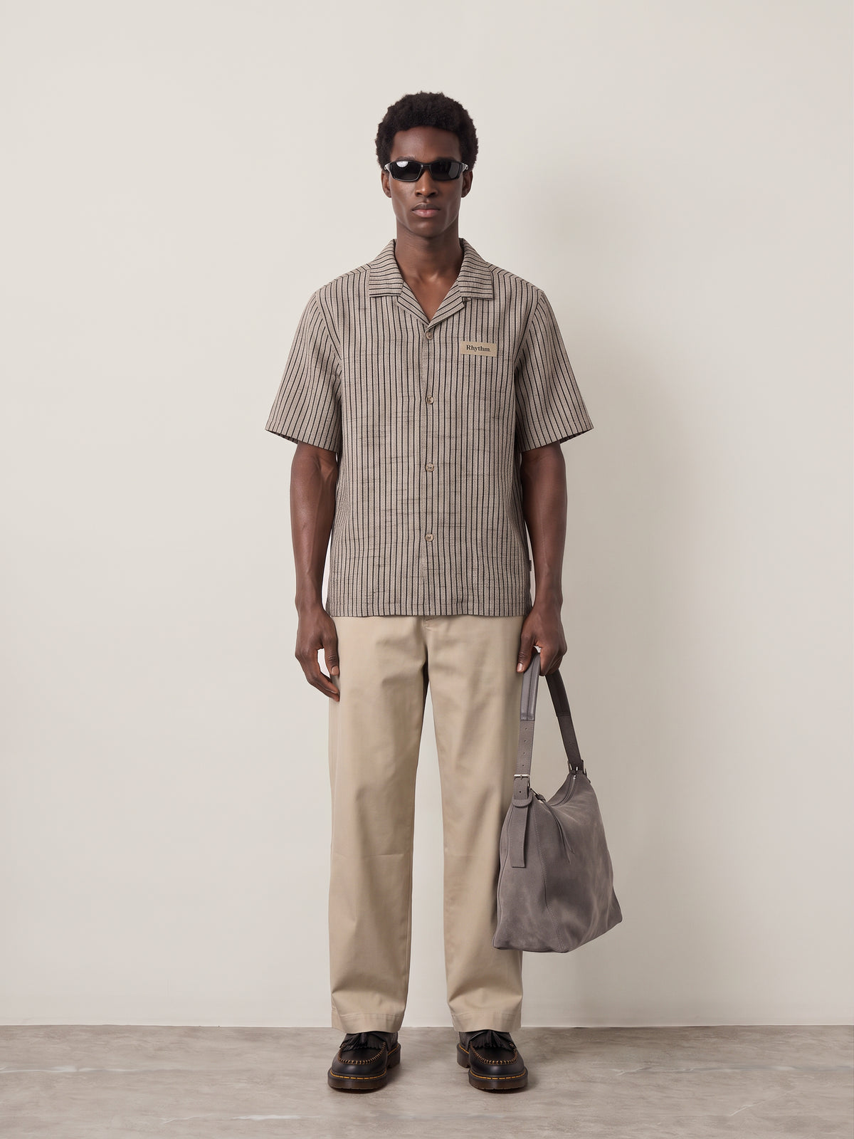 RHYTHM - Textured Stripe Shortsleeve Shirt - 