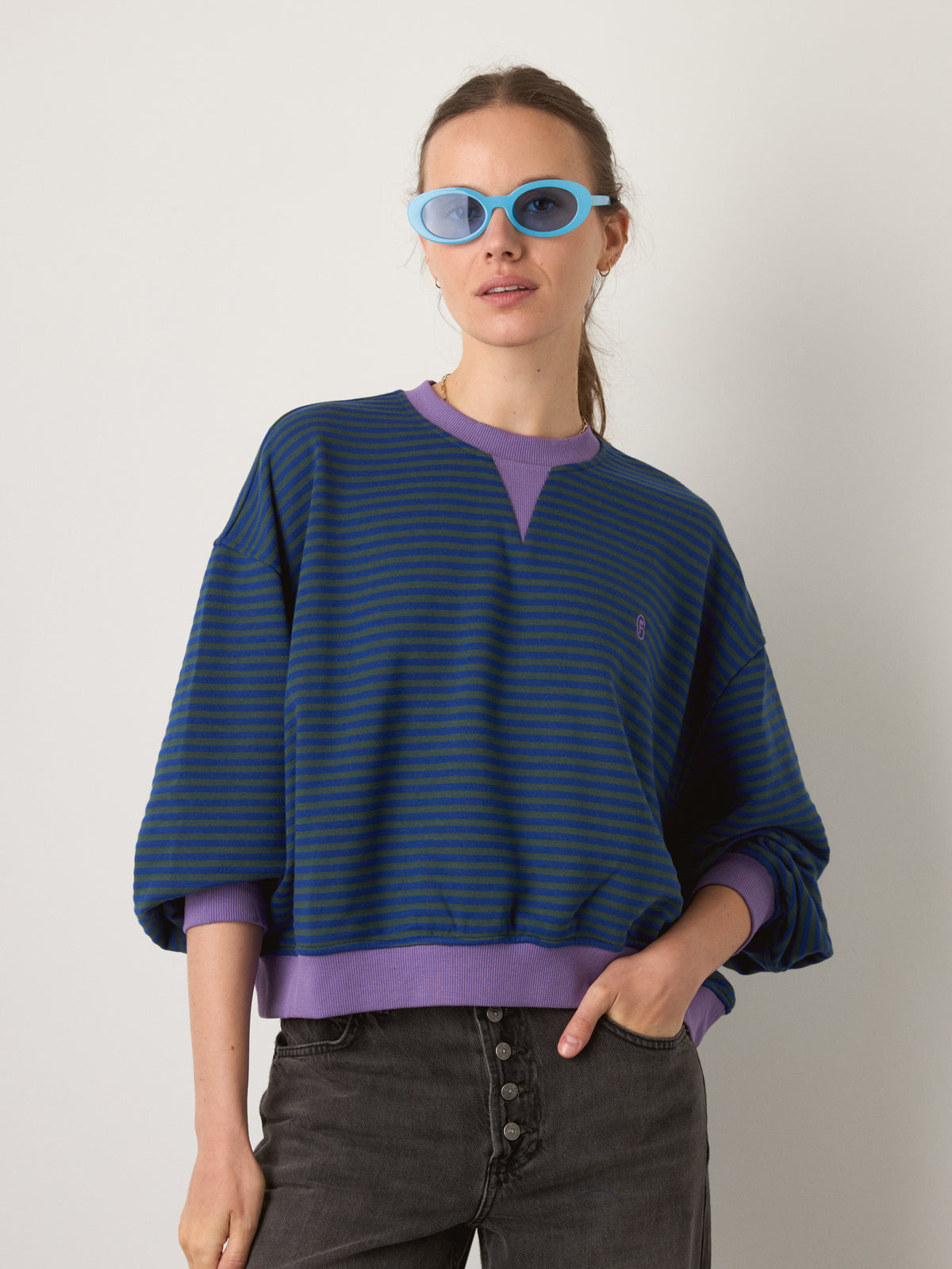 FRNCH - Match Stripe Sweatshirt - 