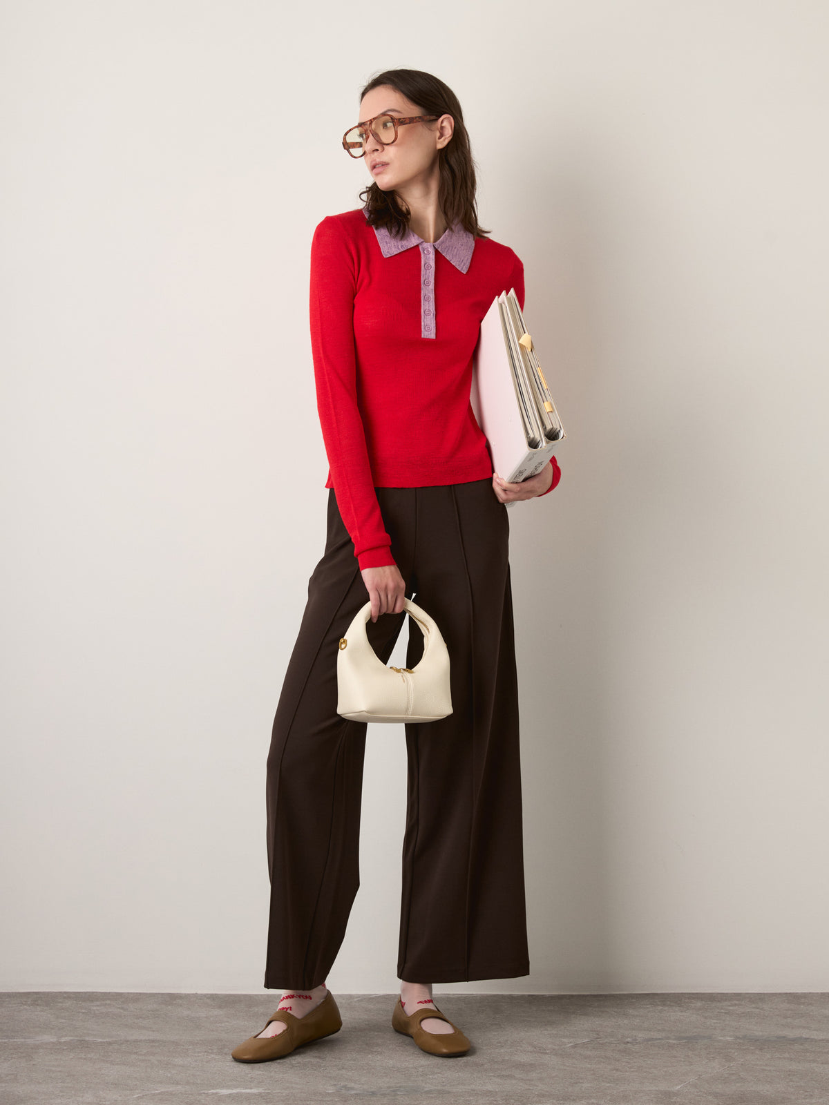 FRNCH - Gabriella Polo Sweater - Rouge