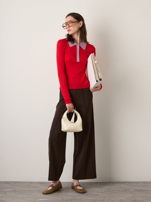 FRNCH - Gabriella Polo Sweater - Rouge