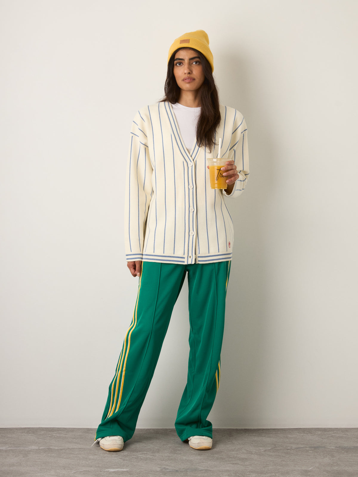 FRNCH - Nina Stripe Cardigan - Creme