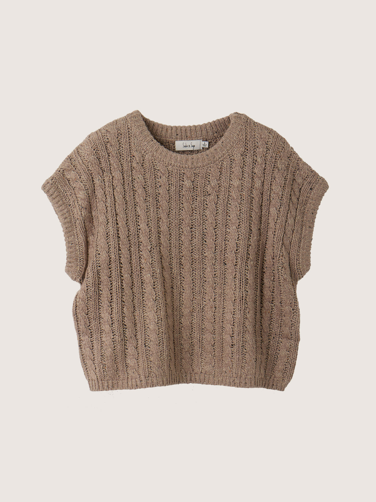 SADIE & SAGE - Effortless Cable Knit Sleeveless Sweater - 