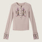 FREE PEOPLE - Fleur Embroidered Longsleeve Henley Top - 