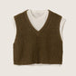 LOVEFINN - Sweater Vest and T-Shirt Combo Top - 
