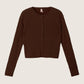 LOVEFINN - Cable Crewneck Cardigan - Brown