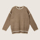 LOVEFINN - Contrast Trim Pullover Sweater - Light Mocha